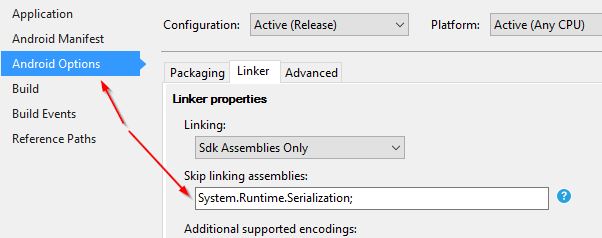 Don't link System.Runtime.Serialization